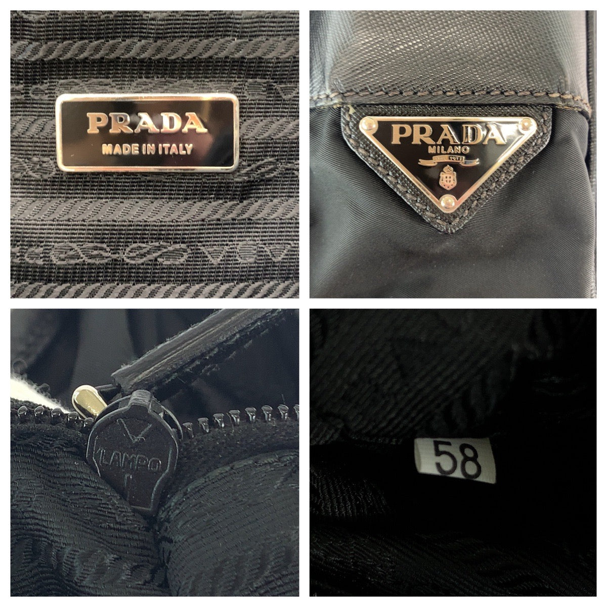 11905
PRADA プラダ テスート 三角ロゴプレート ブラック 黒 シルバー金具 ナイロン ショルダーバッグ ポシェット  メンズ