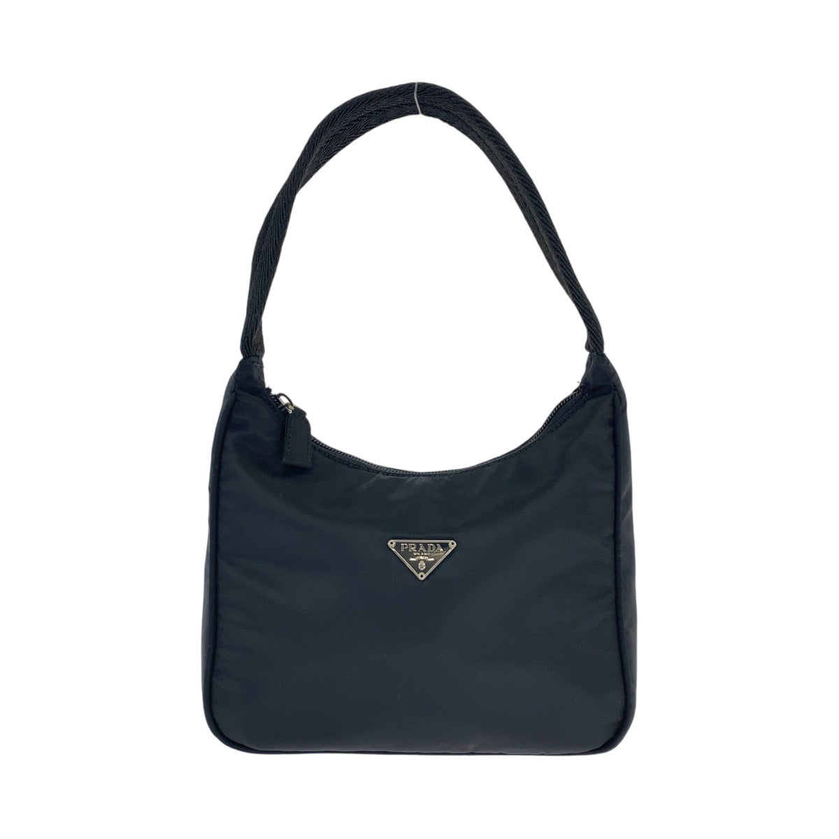 11904
PRADA プラダ テスート 三角ロゴプレート ブラック 黒 シルバー金具 ナイロン ハンドバッグ アクセサリーポーチ  レディース