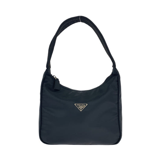 11904
PRADA プラダ テスート 三角ロゴプレート ブラック 黒 シルバー金具 ナイロン ハンドバッグ アクセサリーポーチ  レディース
