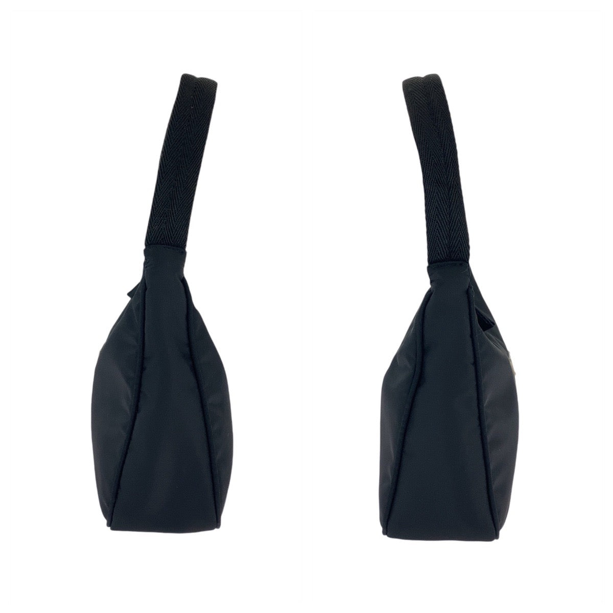 11904
PRADA プラダ テスート 三角ロゴプレート ブラック 黒 シルバー金具 ナイロン ハンドバッグ アクセサリーポーチ  レディース