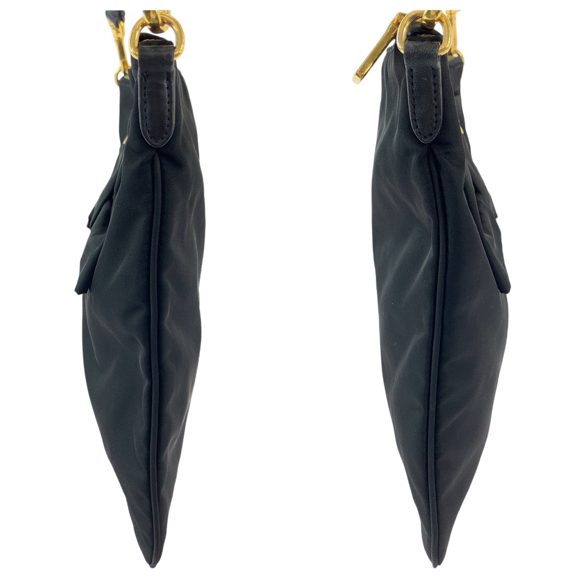 PRADA Prada Tessuto Ribbon Black Gold Hardware Nylon BT0659 Shoulder Bag Crossbody Pochette Women's