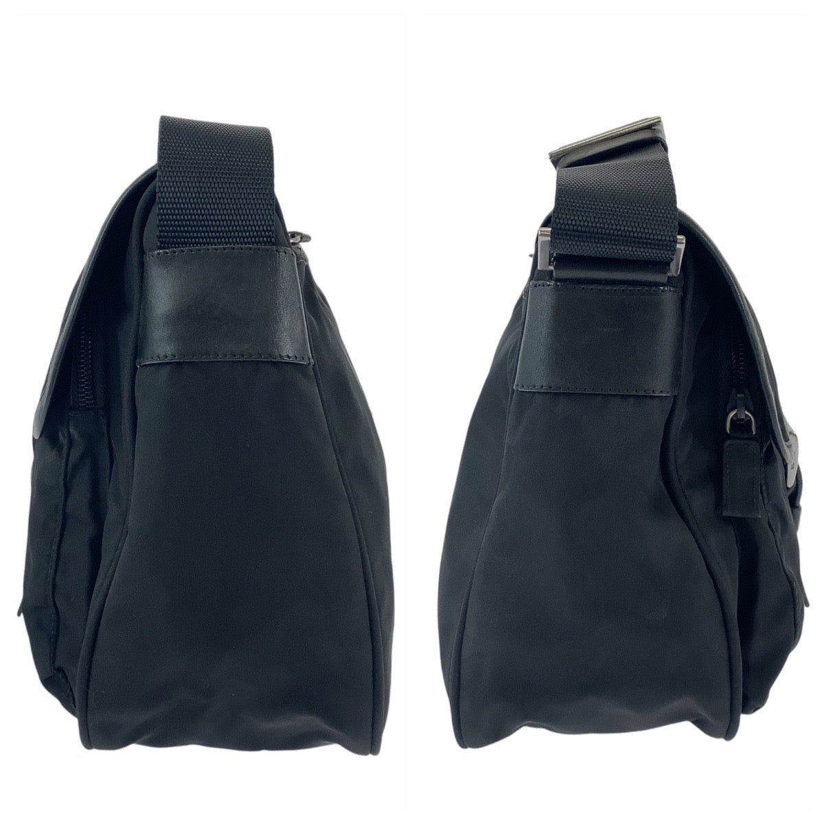 111903
PRADA プラダ テスート 三角ロゴプレート ブラック 黒 シルバー金具 ナイロン 斜め掛け ショルダーバッグ メッセンジャーバッグ  メンズ