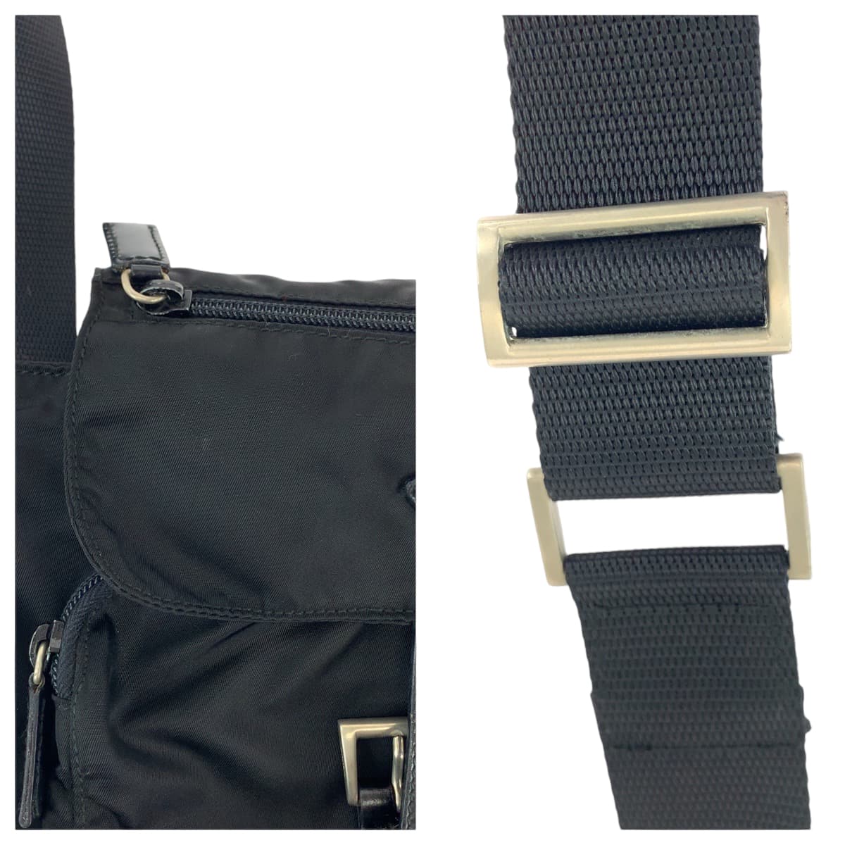 11902
PRADA プラダ テスート 三角ロゴプレート ブラック 黒 シルバー金具 ナイロン BT8994 ショルダーバッグ メッセンジャーバッグ  レディース