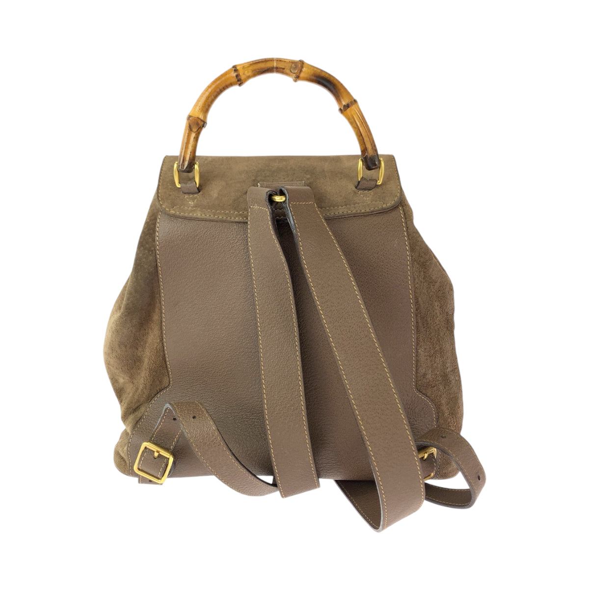 13035
GUCCI グッチ ヴィンテージ バンブー オールドグッチ ブラウン ゴールド金具 スウェード 003 2058 0016 リュックサック バックパック  レディース