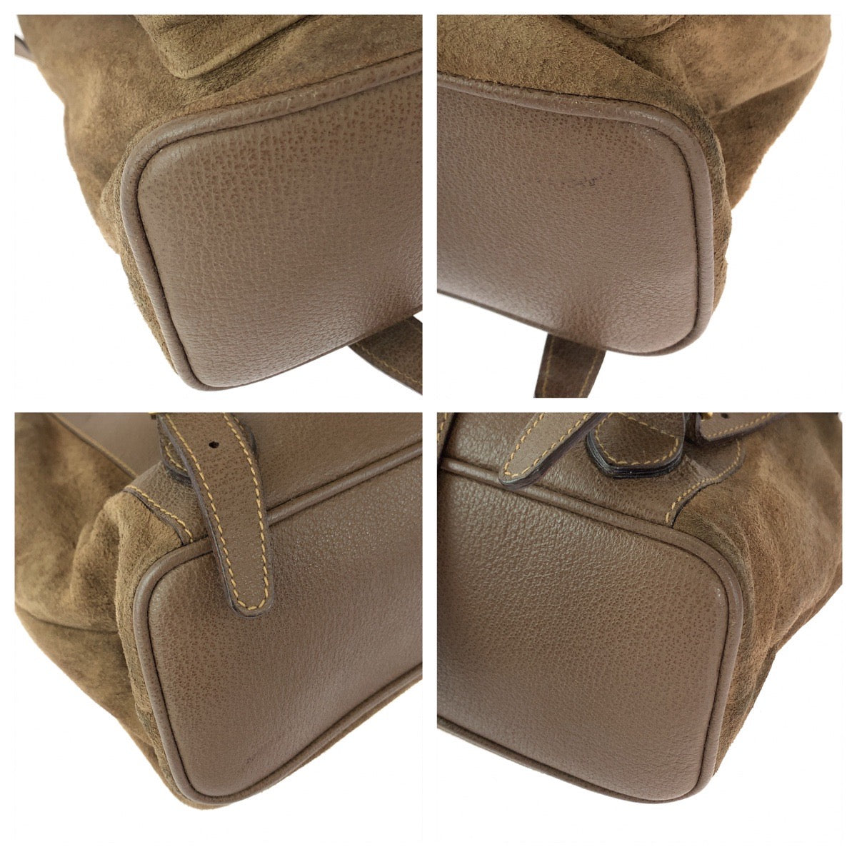 13035
GUCCI グッチ ヴィンテージ バンブー オールドグッチ ブラウン ゴールド金具 スウェード 003 2058 0016 リュックサック バックパック  レディース