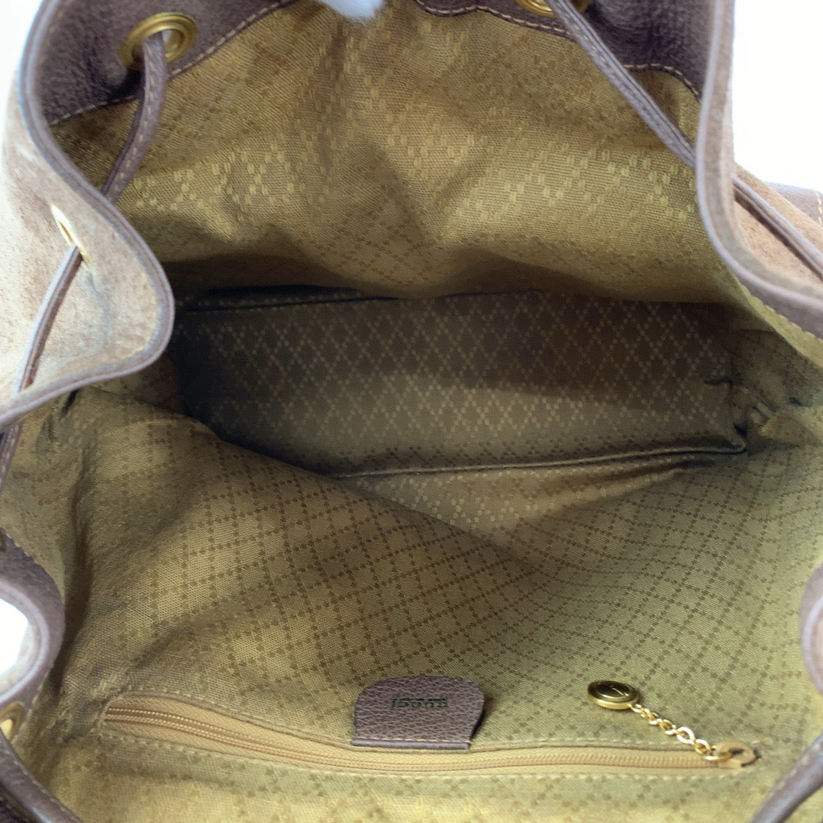 13035
GUCCI グッチ ヴィンテージ バンブー オールドグッチ ブラウン ゴールド金具 スウェード 003 2058 0016 リュックサック バックパック  レディース