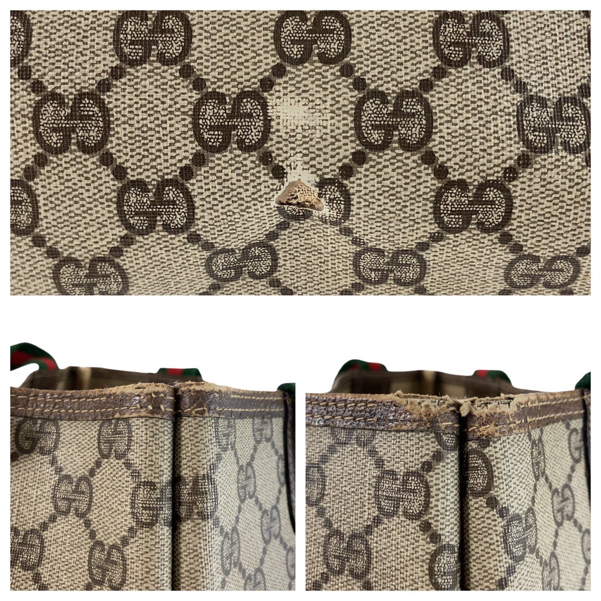 111901
GUCCI グッチ ヴィンテージ オールドグッチ シェリーライン ベージュ ブラウン GGスプリームキャンバス / レザー 39 02 003 トートバッグ ショルダーバッグ  レディース