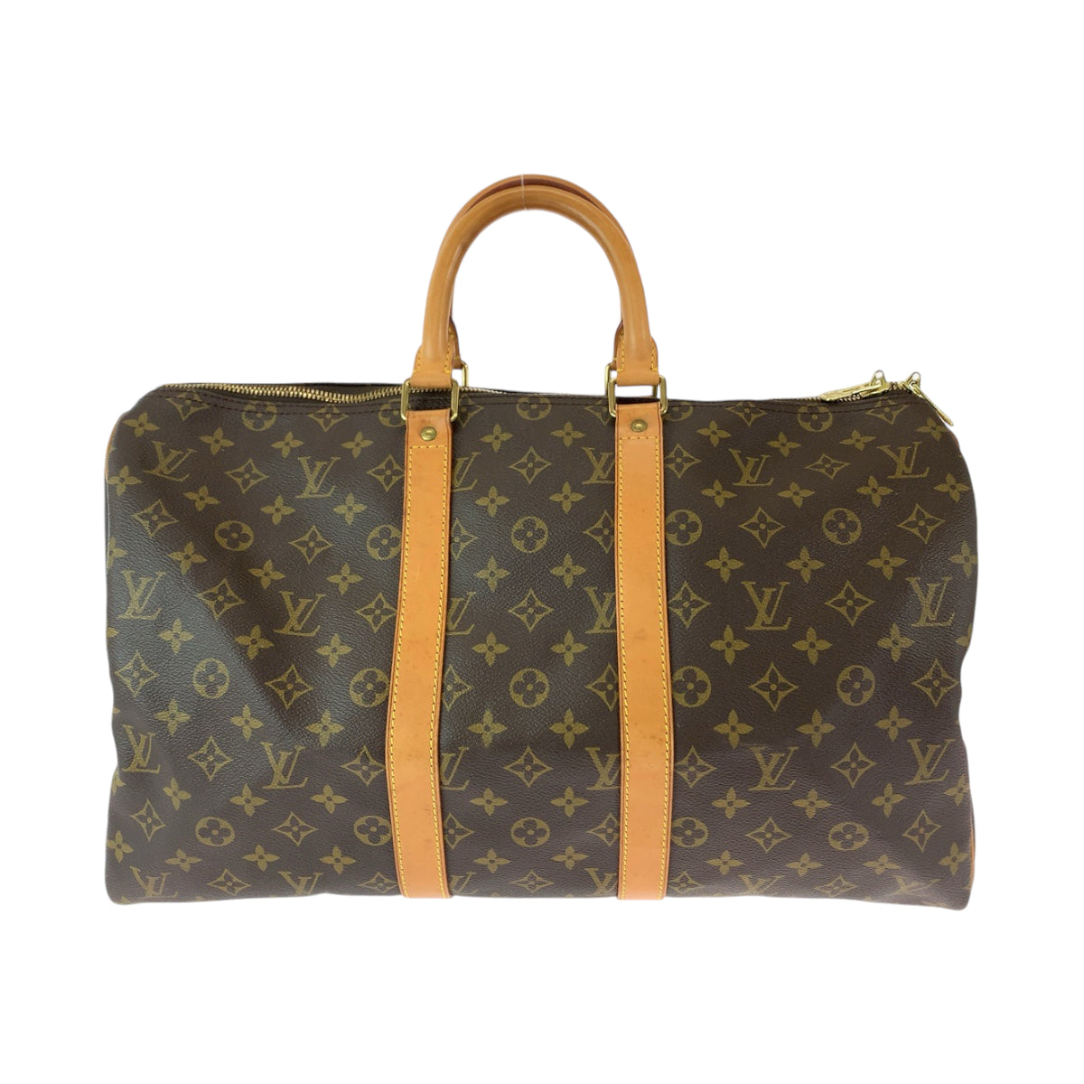 11900
LOUIS VUITTON ルイヴィトン モノグラム キーポル50 ブラウン ゴールド金具 PVC ボストンバッグ ハンドバッグ  レディース ABP55