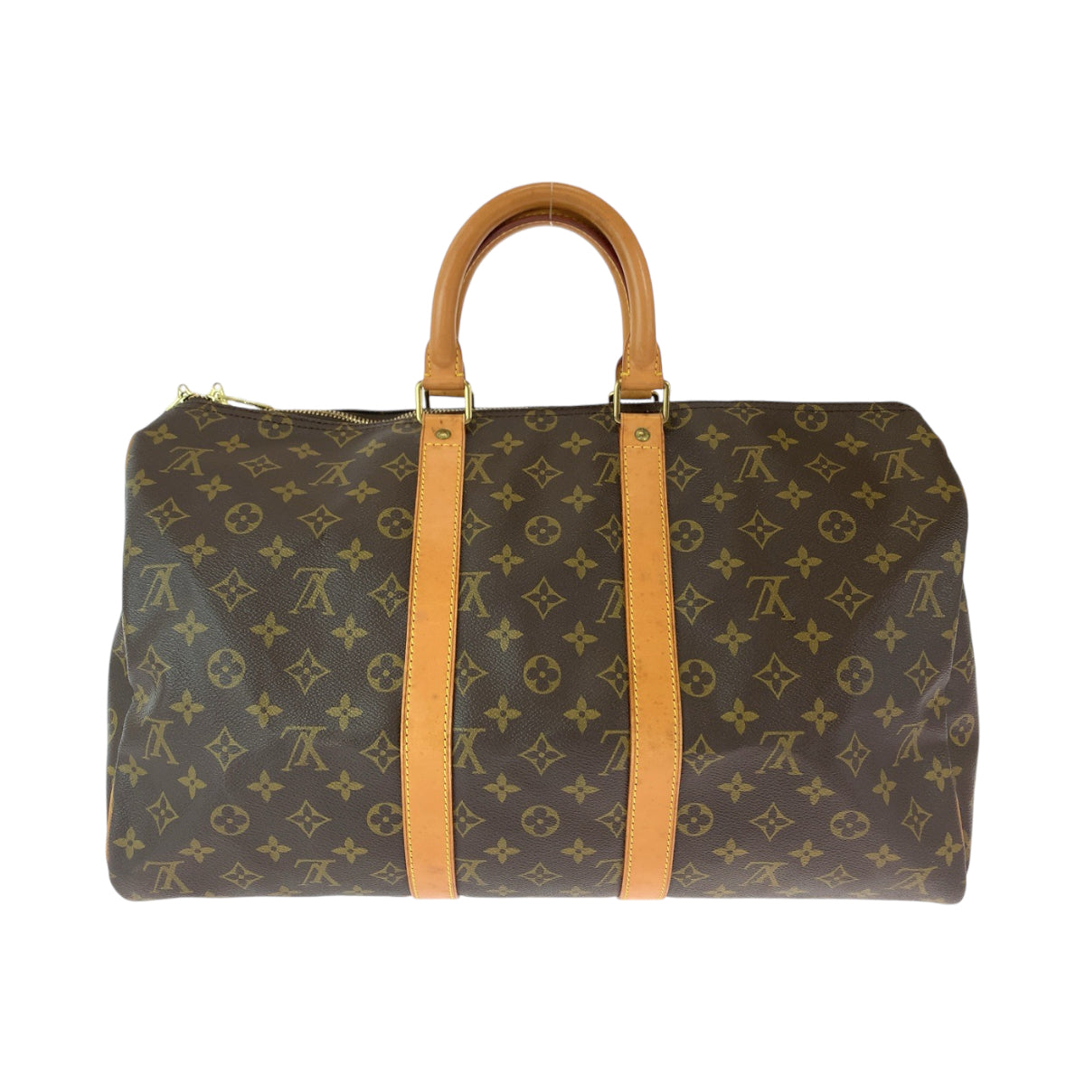 11900
LOUIS VUITTON ルイヴィトン モノグラム キーポル50 ブラウン ゴールド金具 PVC ボストンバッグ ハンドバッグ  レディース ABP55