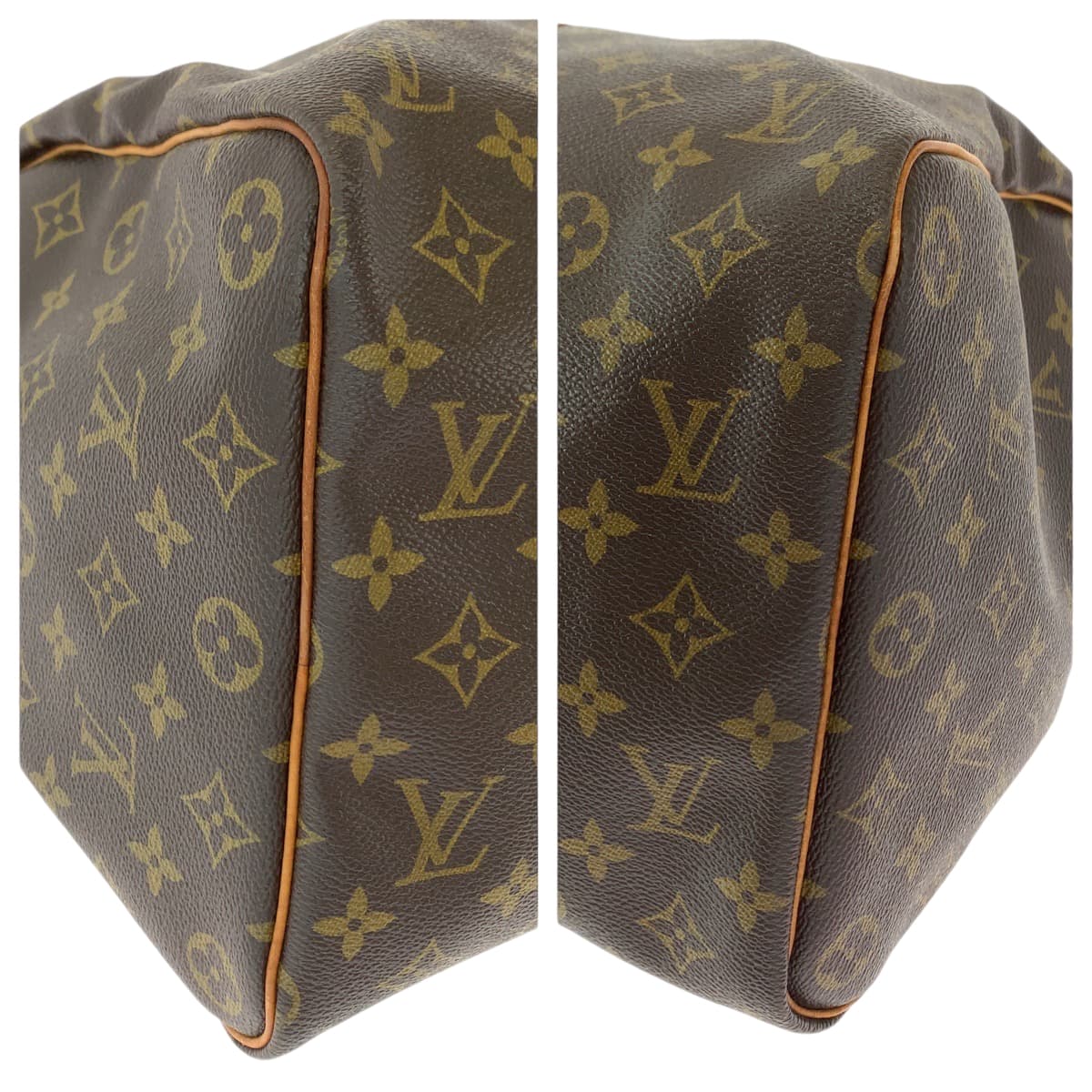 11900
LOUIS VUITTON ルイヴィトン モノグラム キーポル50 ブラウン ゴールド金具 PVC ボストンバッグ ハンドバッグ  レディース ABP55