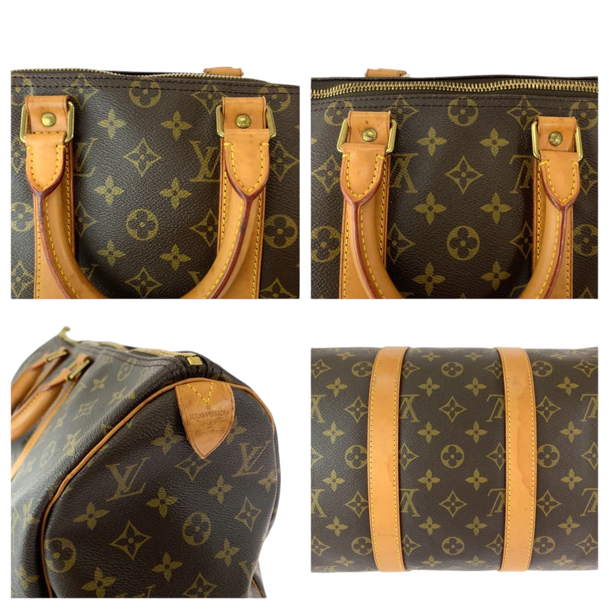 11900
LOUIS VUITTON ルイヴィトン モノグラム キーポル50 ブラウン ゴールド金具 PVC ボストンバッグ ハンドバッグ  レディース ABP55