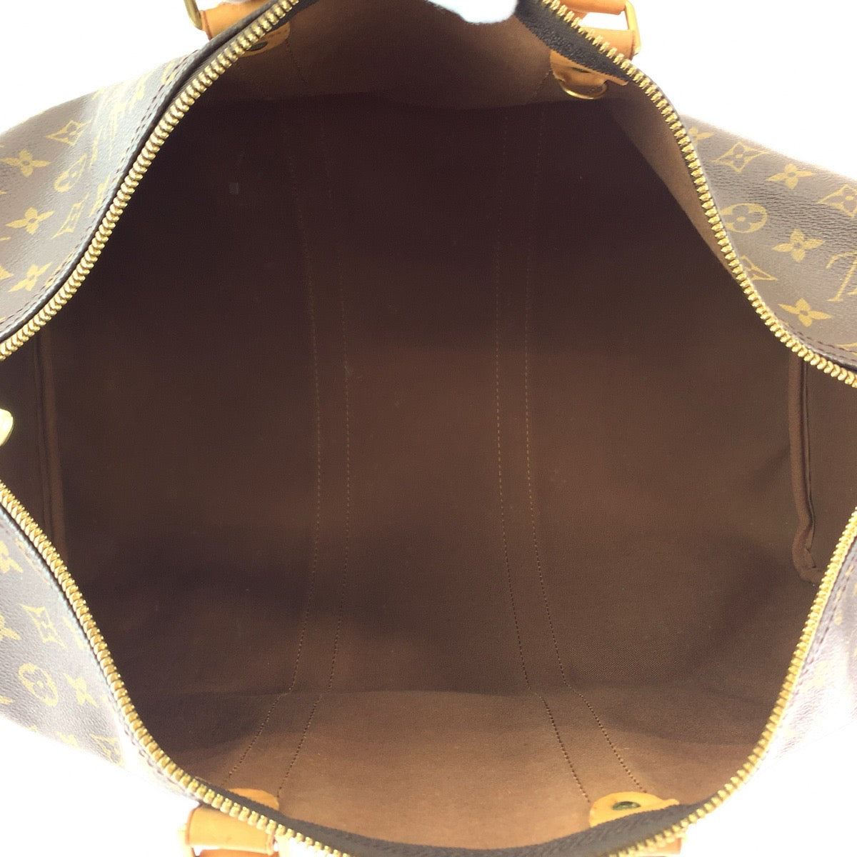 11900
LOUIS VUITTON ルイヴィトン モノグラム キーポル50 ブラウン ゴールド金具 PVC ボストンバッグ ハンドバッグ  レディース ABP55
