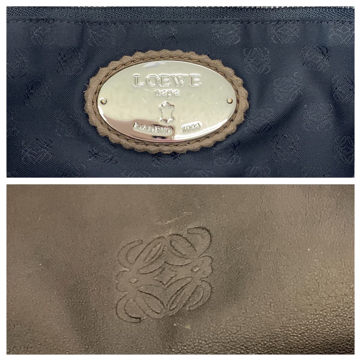 17968
LOEWE ロエベ フラメンコ アナグラム ブラウン シルバー金具 レザー ショルダーバッグ 斜め掛け ポシェット  レディース ABP40