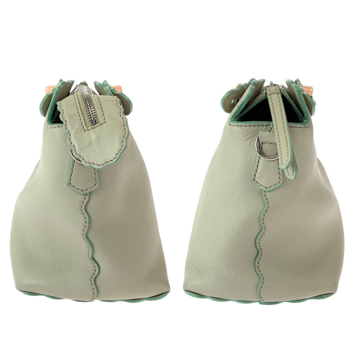 111899
FENDI フェンディ バイザウェイ アイボリー ピンク シルバー金具 レザー ショルダーバッグ 斜め掛け ポシェット  レディース