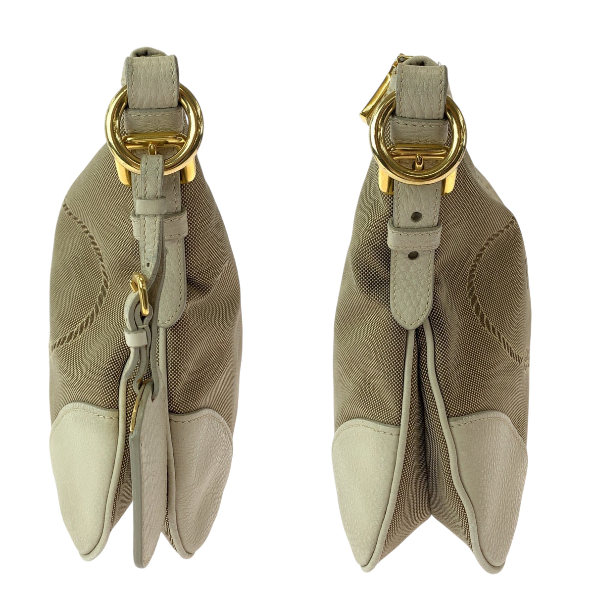11892
PRADA プラダ ロゴジャガード ベージュ アイボリー ゴールド金具 キャンバス ショルダーバッグ メッセンジャーバッグ  レディース