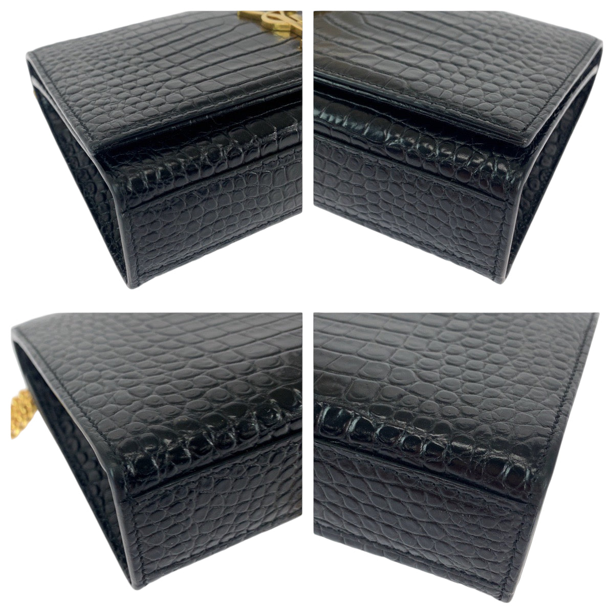 11890
SAINT LAURENT PARIS サンローランパリ ケイト YSL タッセル 型押し ブラック 黒 ゴールド金具 レザー チェーンショルダーバッグ 斜め掛け  レディース