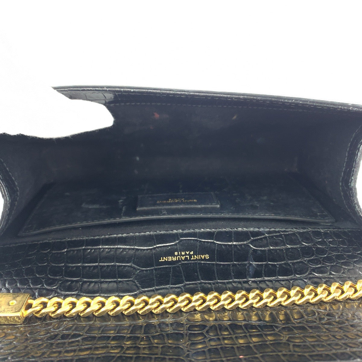 11890
SAINT LAURENT PARIS サンローランパリ ケイト YSL タッセル 型押し ブラック 黒 ゴールド金具 レザー チェーンショルダーバッグ 斜め掛け  レディース