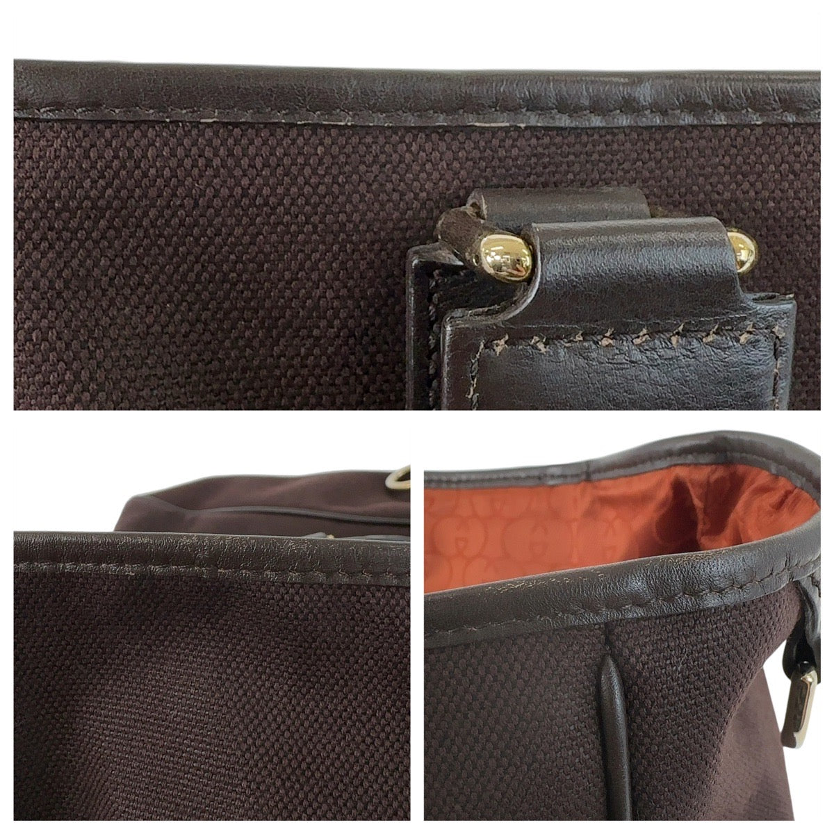 13039
GUCCI グッチ ブラウン ゴールド金具 キャンバス / レザー 264216 トートバッグ ハンドバッグ  レディース