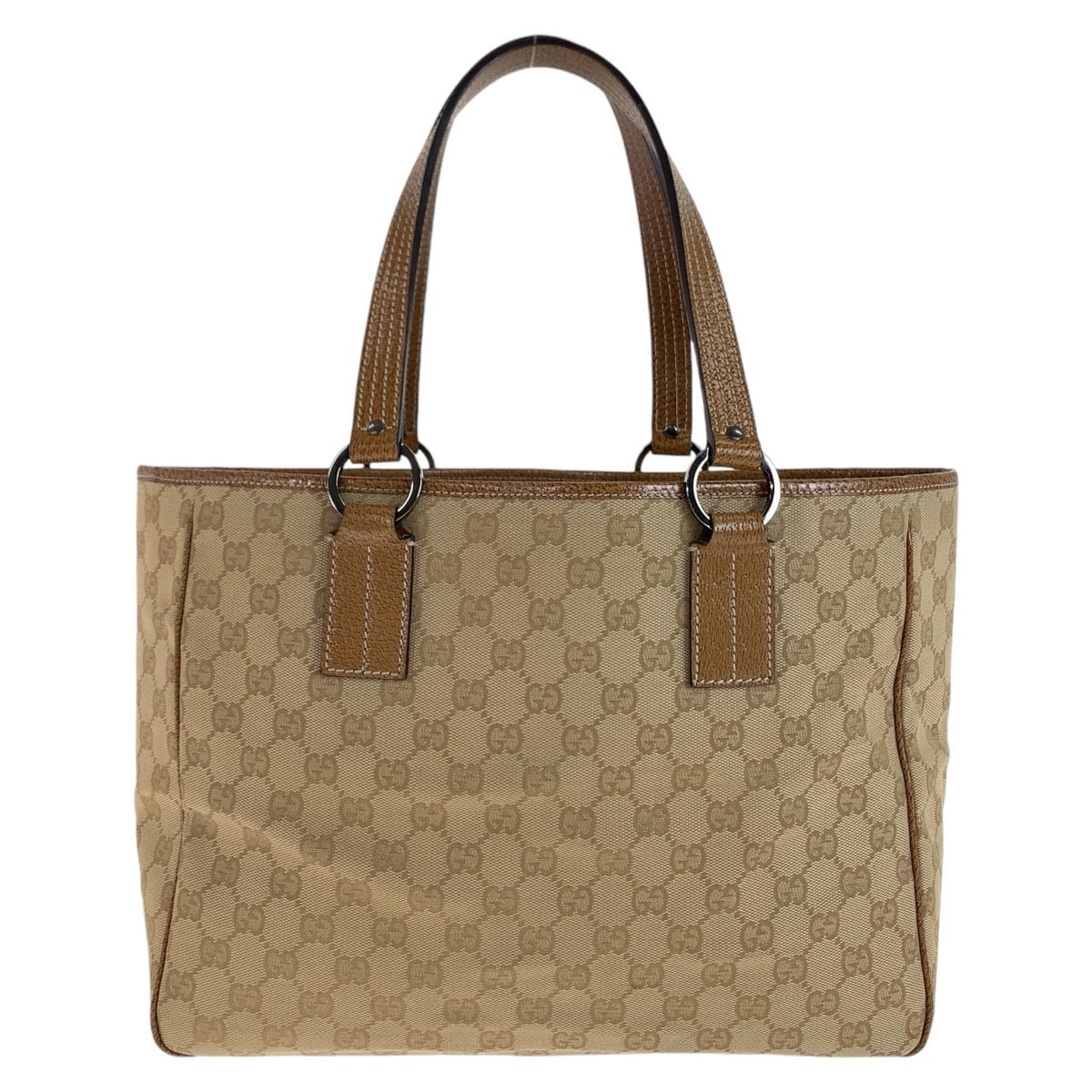 11888
GUCCI グッチ ベージュ シルバー金具 GGキャンバス / レザー 113017 トートバッグ ショルダーバッグ  レディース