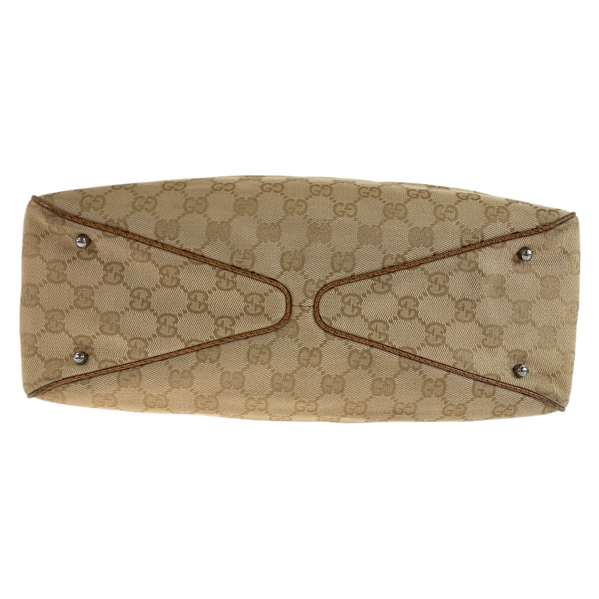 11888
GUCCI グッチ ベージュ シルバー金具 GGキャンバス / レザー 113017 トートバッグ ショルダーバッグ  レディース