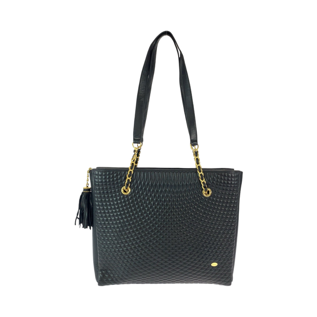 11881
BALLY バリー ヴィンテージ ブラック 黒 ゴールド金具 レザー チェーントートバッグ ショルダーバッグ  レディース