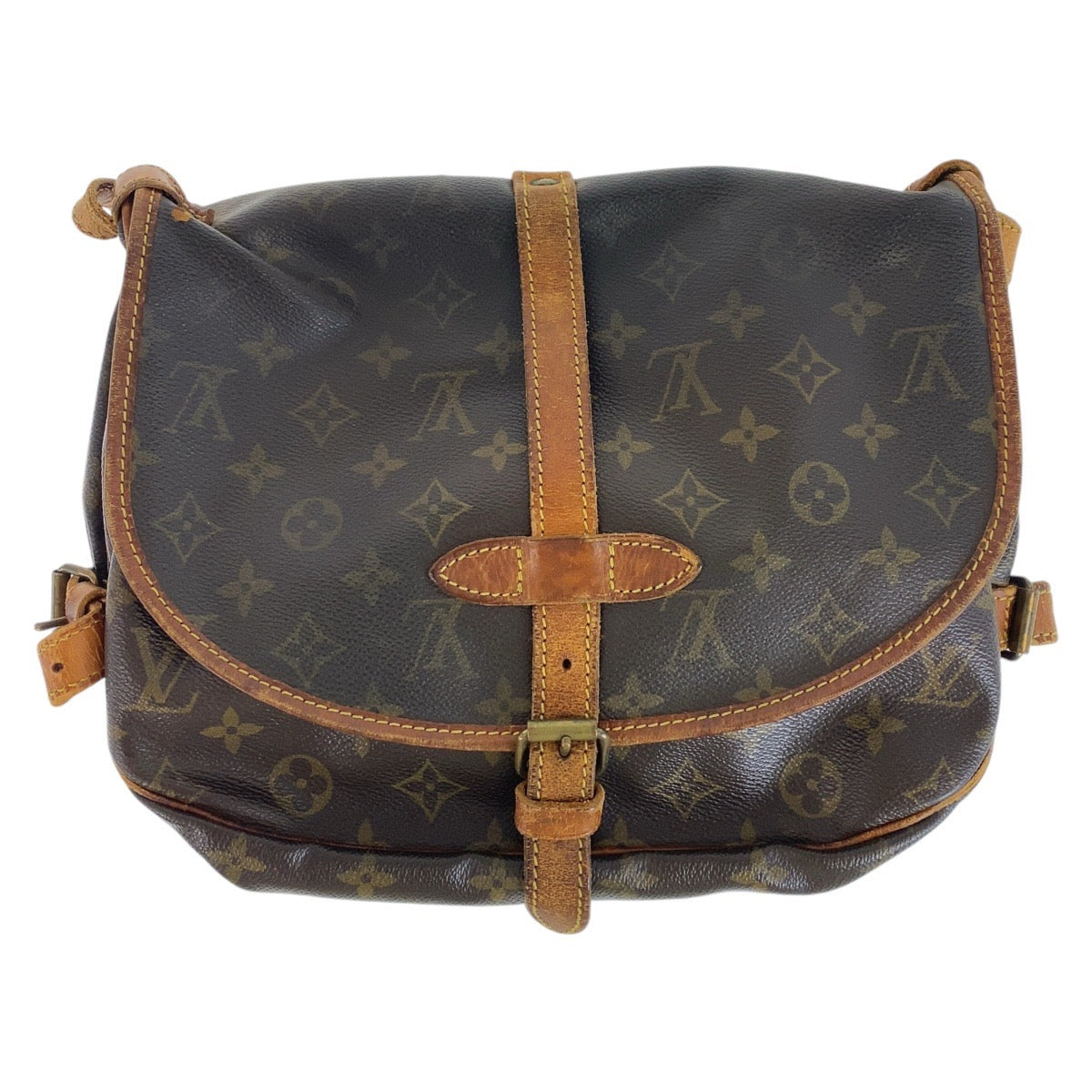 11880
LOUIS VUITTON ルイヴィトン モノグラム ソミュール 30 ブラウン ゴールド金具 PVC / レザー M42256 ショルダーバッグ メッセンジャーバッグ  レディース