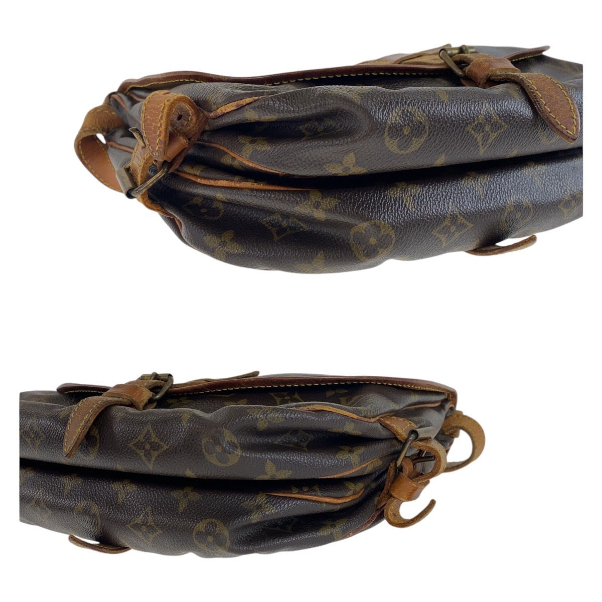 11880
LOUIS VUITTON ルイヴィトン モノグラム ソミュール 30 ブラウン ゴールド金具 PVC / レザー M42256 ショルダーバッグ メッセンジャーバッグ  レディース