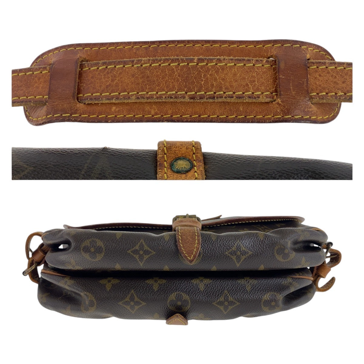 11880
LOUIS VUITTON ルイヴィトン モノグラム ソミュール 30 ブラウン ゴールド金具 PVC / レザー M42256 ショルダーバッグ メッセンジャーバッグ  レディース