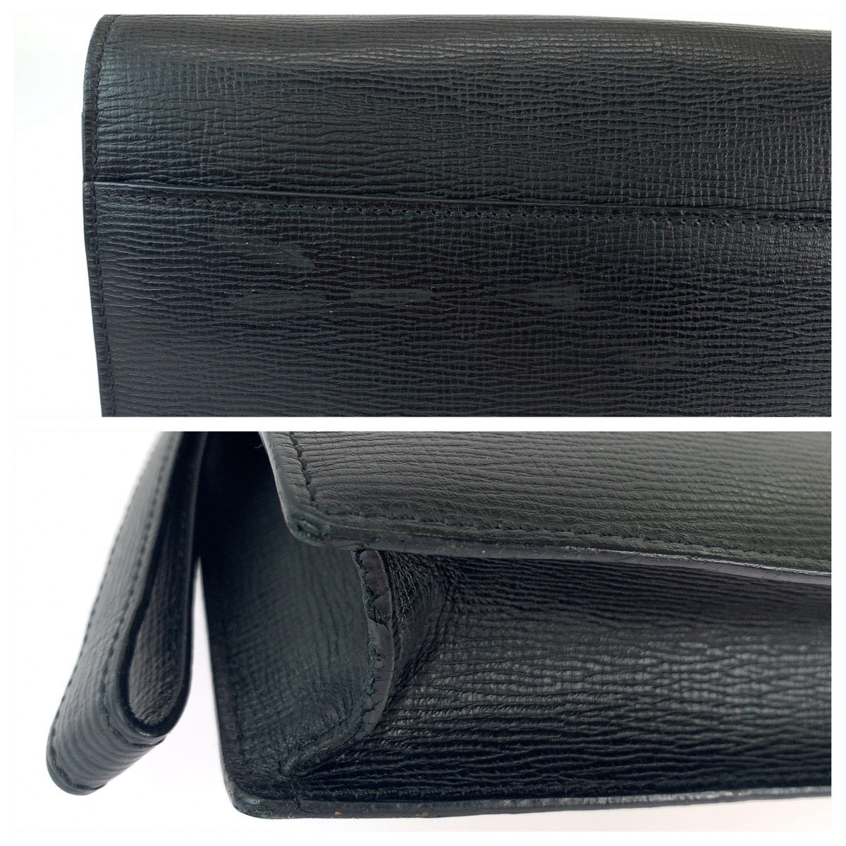 11879
LOEWE ロエベ ブラック 黒 シルバー金具 レザー 350 30 101 セカンドバッグ クラッチバッグ  メンズ