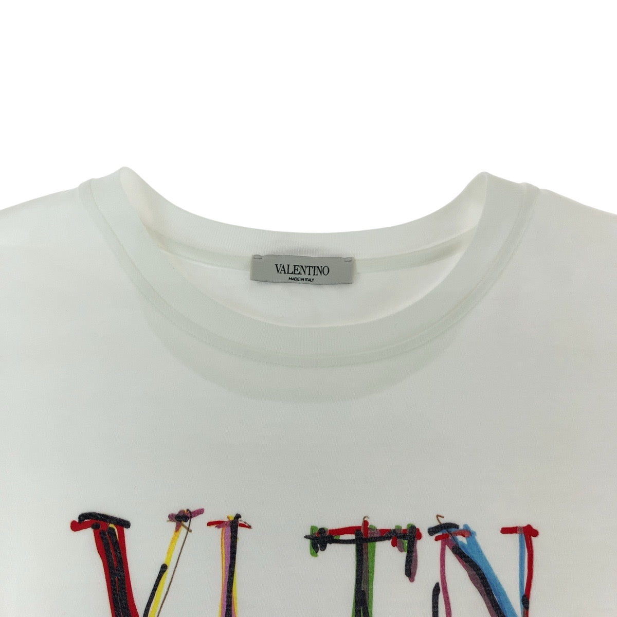 14040
VALENTINO ヴァレンティノ VLTN ロゴ サイズS ホワイト マルチカラー コットン VV3MG10V746 半袖Tシャツ カットソー  メンズ A24