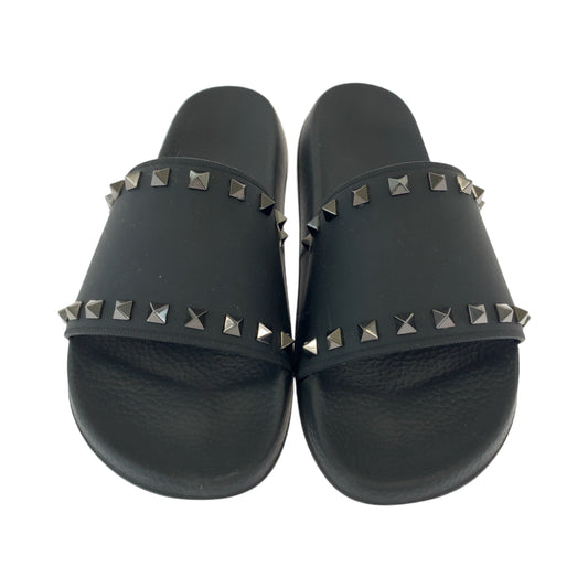 11875
 Valentino Rockstud Rubber Slides Size 41 Black Rubber VY0S0873 JGC 0NO Sandals Beach Sandals Men's