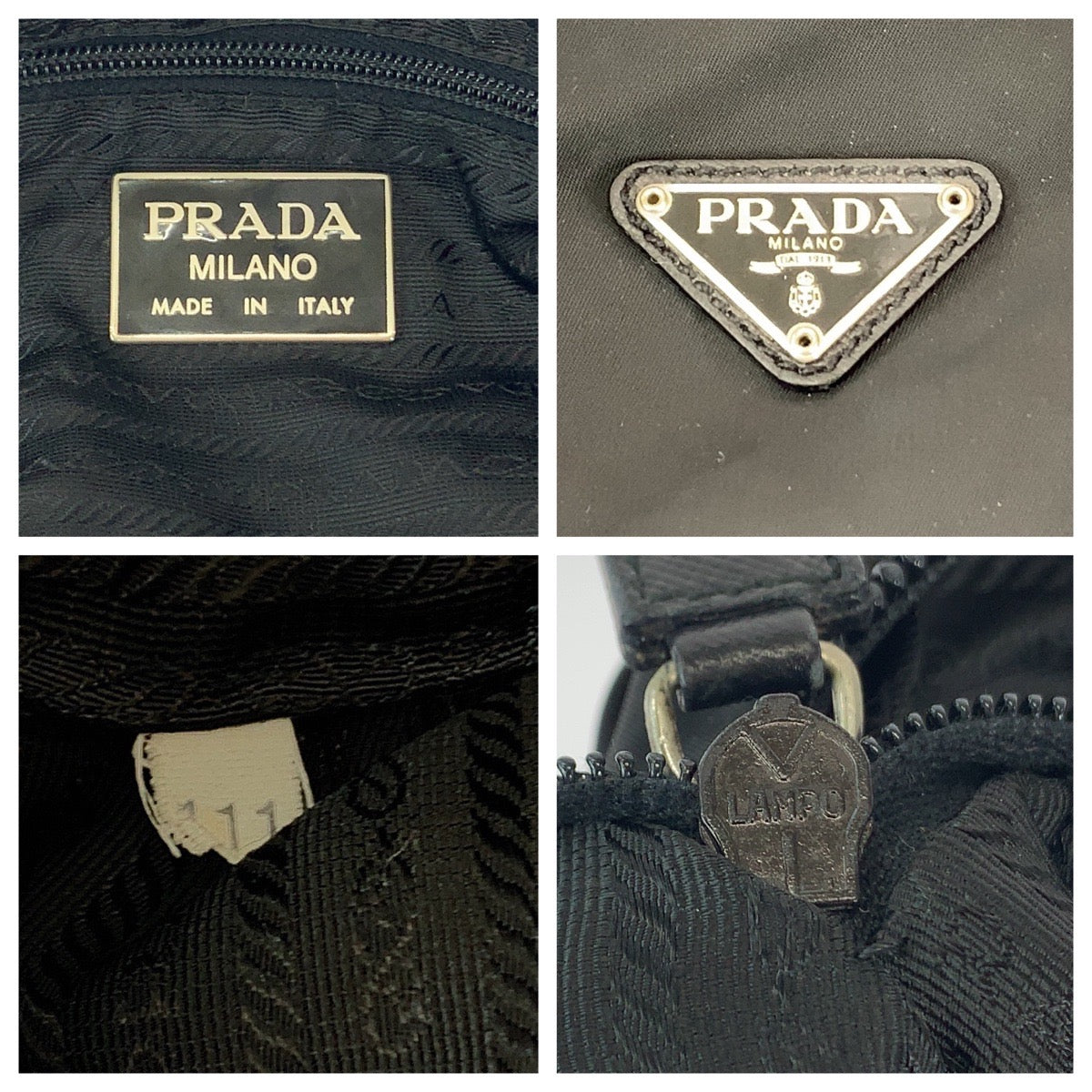 11871
PRADA プラダ テスート 三角ロゴプレート ブラック 黒 シルバー金具 ナイロン ボストンバッグ ハンドバッグ  メンズ