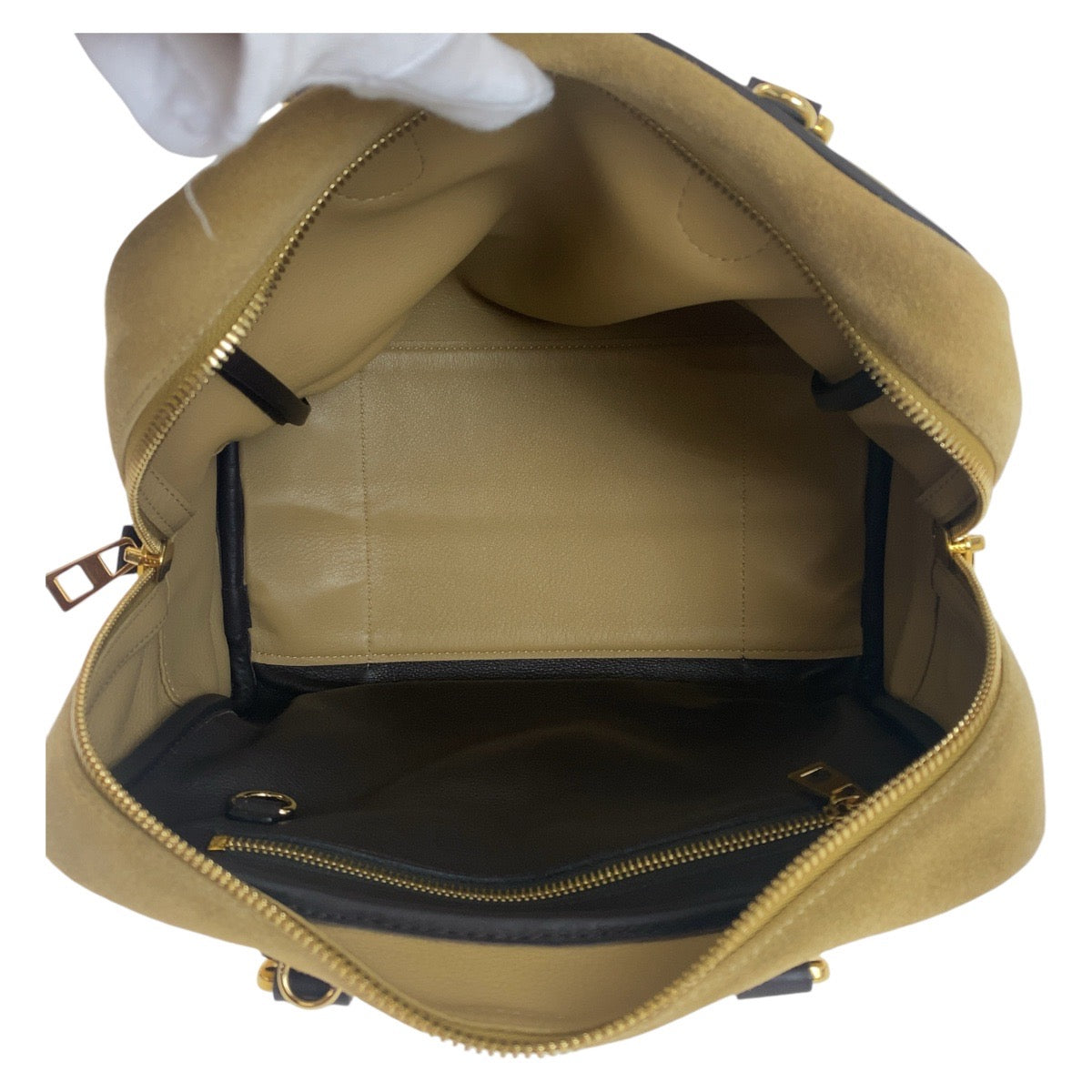 11868
LOEWE ロエベ アナグラム アマソナ25 ベージュ ブラウン ゴールド金具 スウェード / レザー ハンドバッグ ショルダーバッグ 2way  レディース ABP56