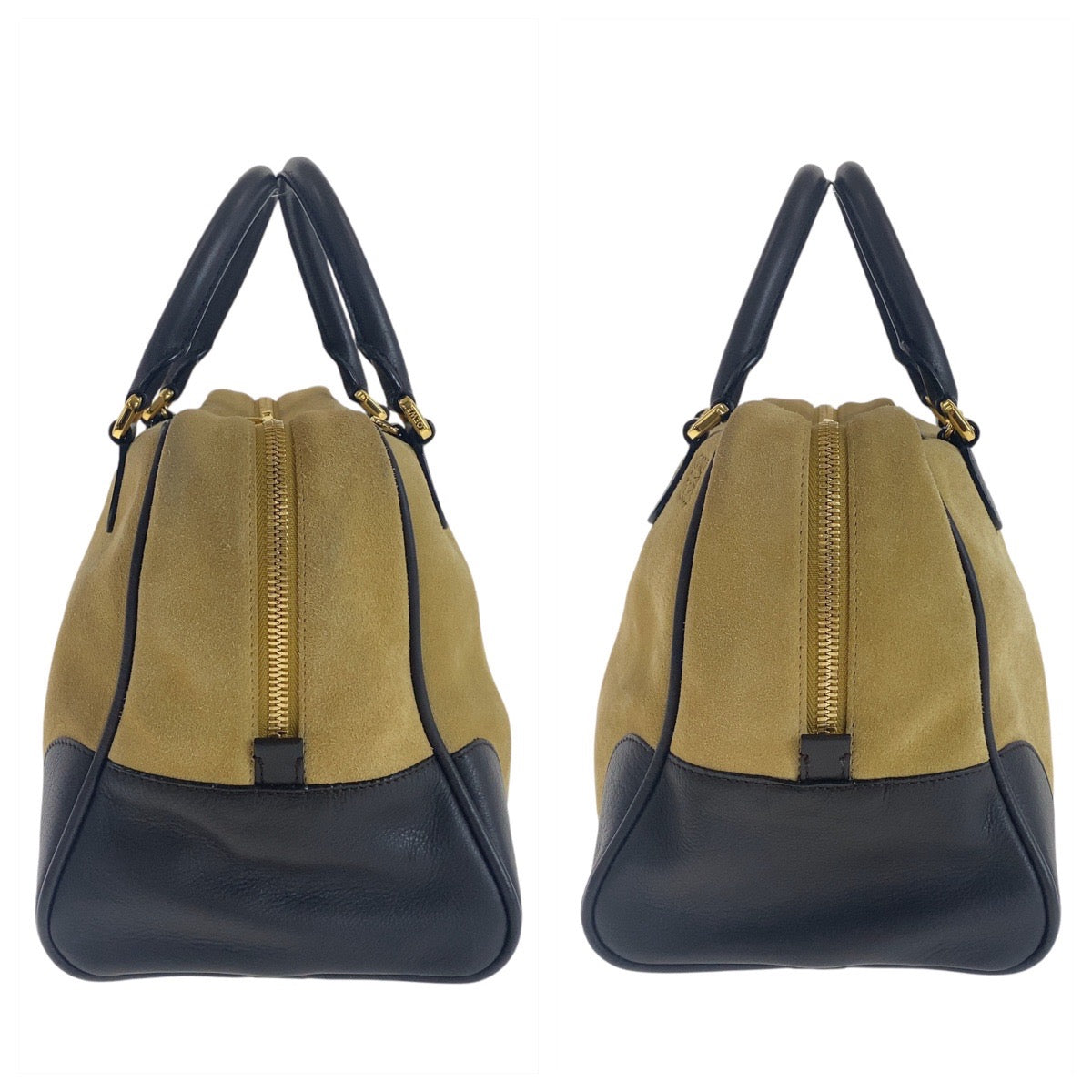 11868
LOEWE ロエベ アナグラム アマソナ25 ベージュ ブラウン ゴールド金具 スウェード / レザー ハンドバッグ ショルダーバッグ 2way  レディース ABP56