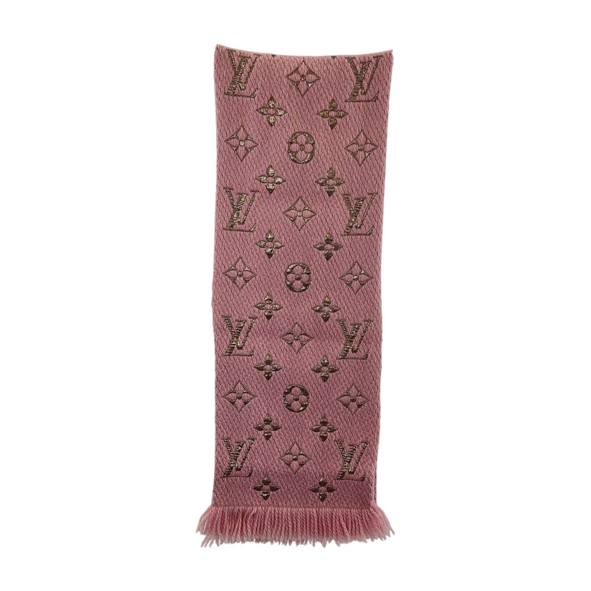 13046
LOUIS VUITTON ルイヴィトン モノグラム エシャルプロゴマニアシャイン ローズバレリーヌ ゴールド ウール M70466 マフラー  レディース ABP30