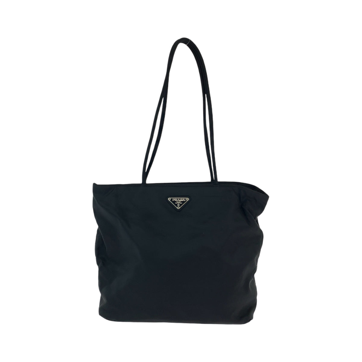 11867
PRADA プラダ テスート 三角ロゴプレート ブラック 黒 シルバー金具 ナイロン トートバッグ ショルダーバッグ  レディース