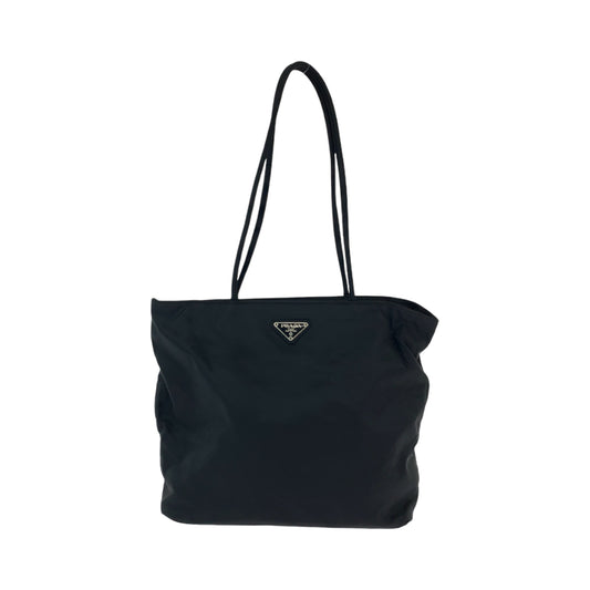 11867
PRADA プラダ テスート 三角ロゴプレート ブラック 黒 シルバー金具 ナイロン トートバッグ ショルダーバッグ  レディース