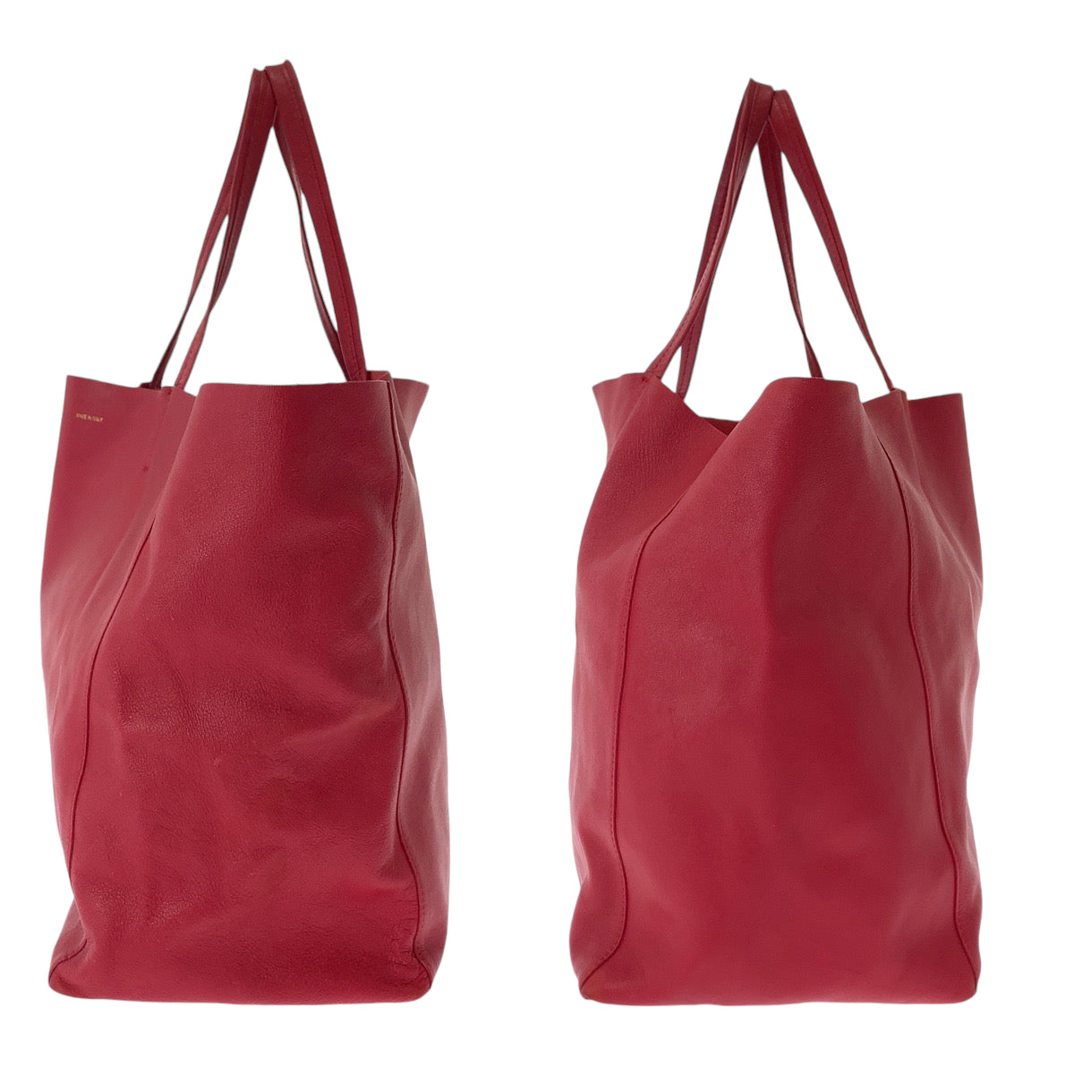 13048
CELINE セリーヌ ホリゾンタルカバ レッド レザー 16613 トートバッグ ショルダーバッグ  レディース