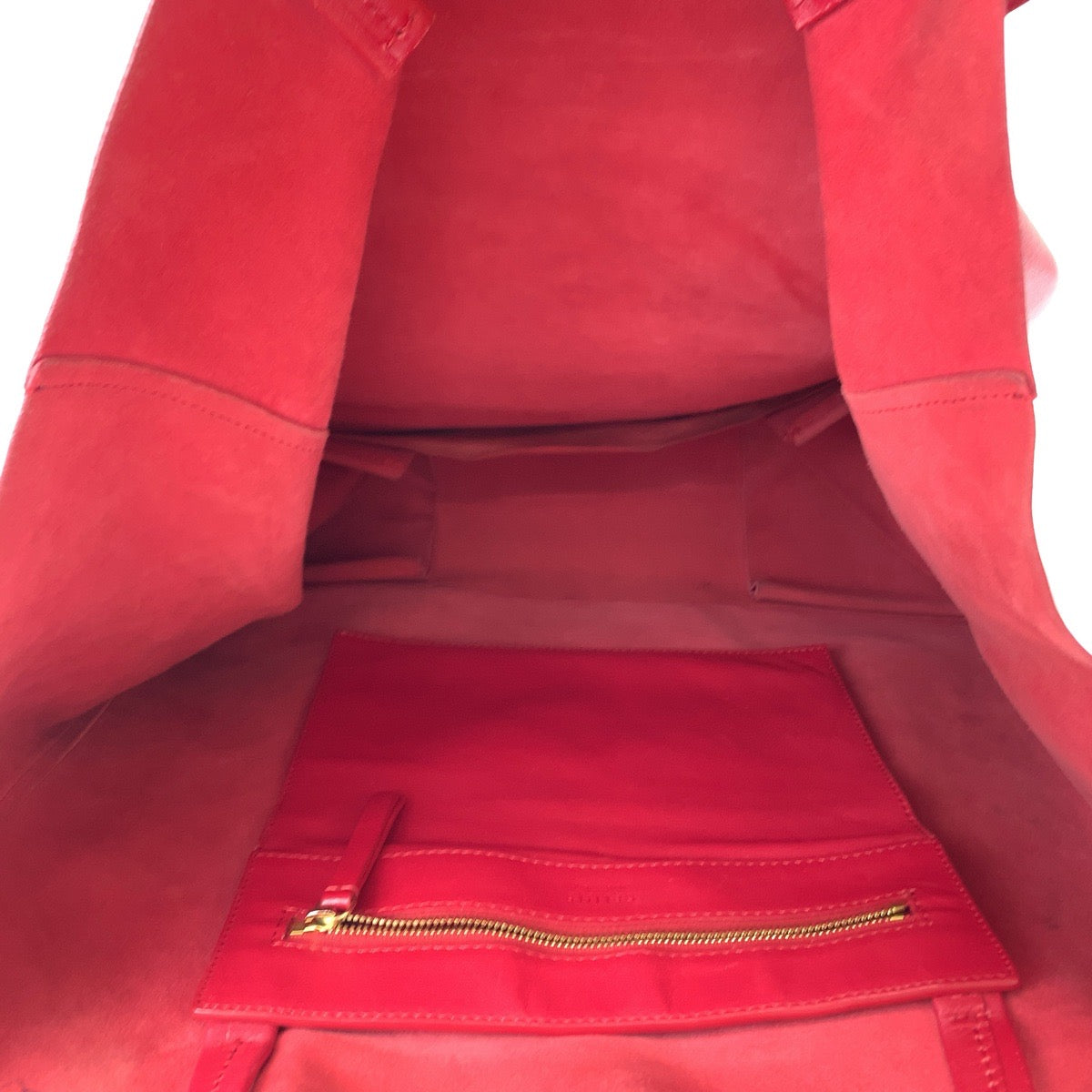 13048
CELINE セリーヌ ホリゾンタルカバ レッド レザー 16613 トートバッグ ショルダーバッグ  レディース