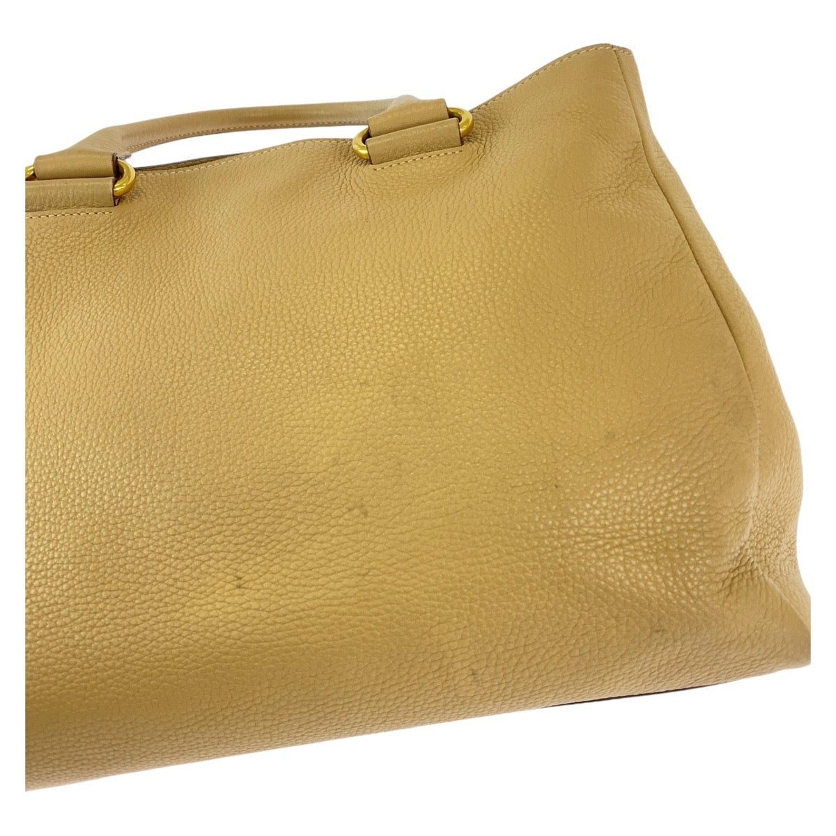 12828
PRADA プラダ ヴィッテロダイノ ベージュ ゴールド金具 レザー トートバッグ ハンドバッグ ショルダーバッグ  レディース AB38
