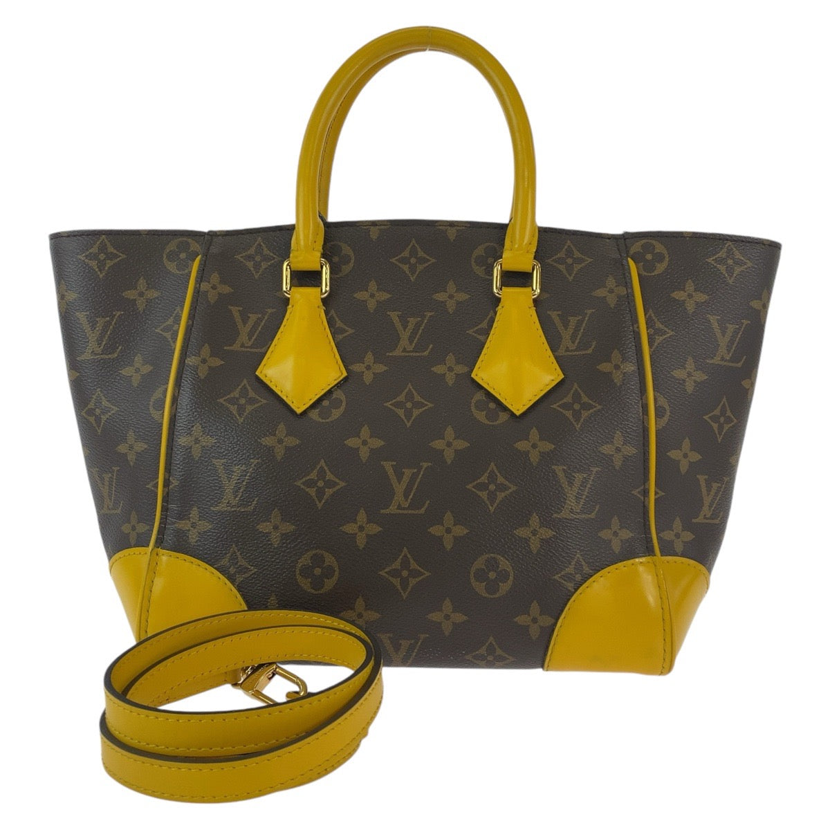 LOUIS VUITTON ルイヴィトン モノグラム フェニックスPM ブラウン イエロー ゴールド金具 PVC / レザー M41536 トートバッグ ハンドバッグ ショルダーバッグ 2way  レディース