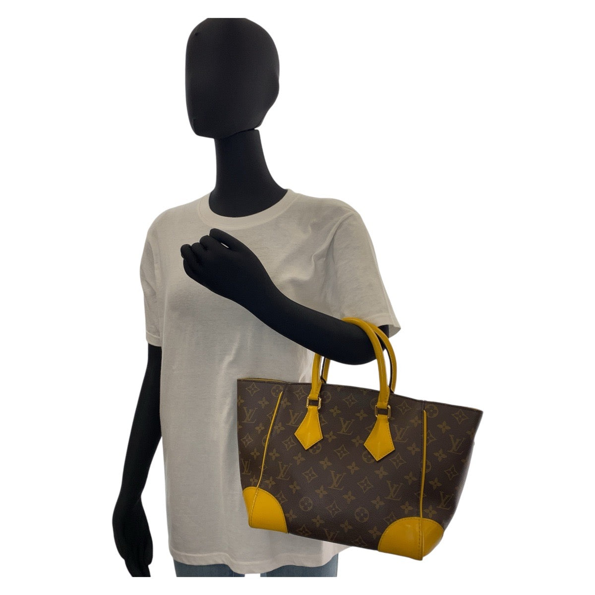 LOUIS VUITTON ルイヴィトン モノグラム フェニックスPM ブラウン イエロー ゴールド金具 PVC / レザー M41536 トートバッグ ハンドバッグ ショルダーバッグ 2way  レディース