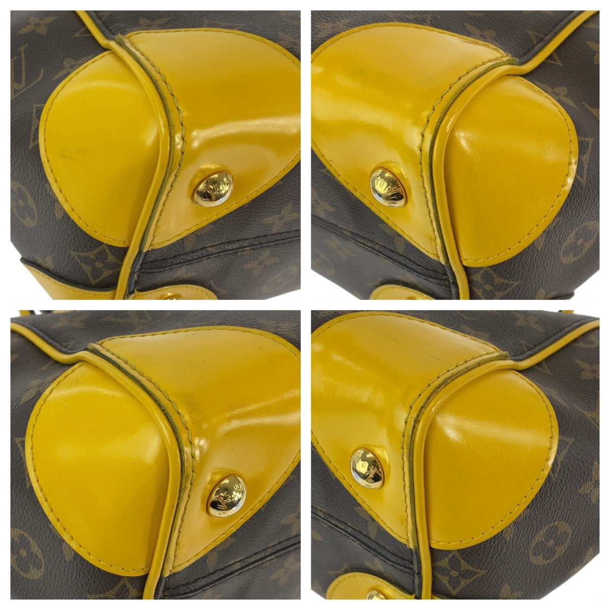 LOUIS VUITTON ルイヴィトン モノグラム フェニックスPM ブラウン イエロー ゴールド金具 PVC / レザー M41536 トートバッグ ハンドバッグ ショルダーバッグ 2way  レディース
