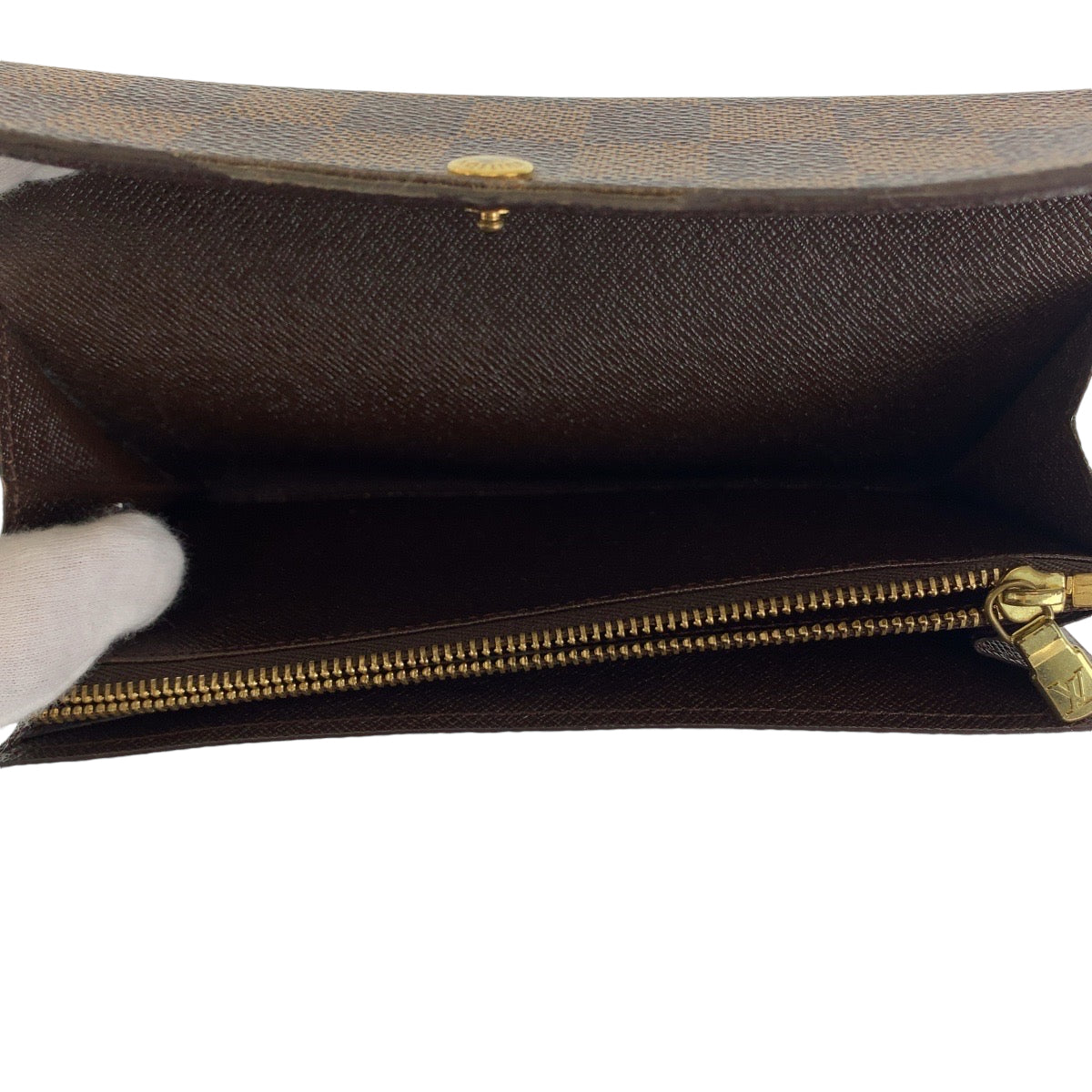 111862
LOUIS VUITTON ルイヴィトン ヴィンテージ ダミエ ポルトモネ クレディ ブラウン ゴールド金具 PVC N61725 長財布 ロングウォレット 男女兼用  レディース