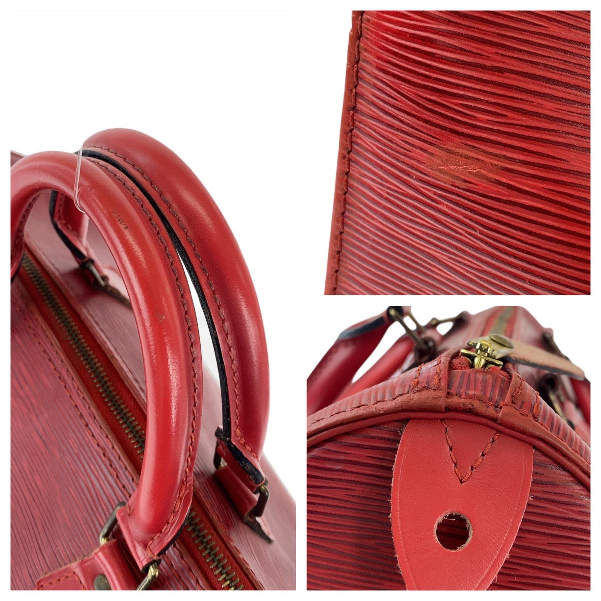 12796
LOUIS VUITTON ルイヴィトン エピ スピーディ30 レッド ゴールド金具 エピレザー M43007 ハンドバッグ ボストンバッグ  レディース