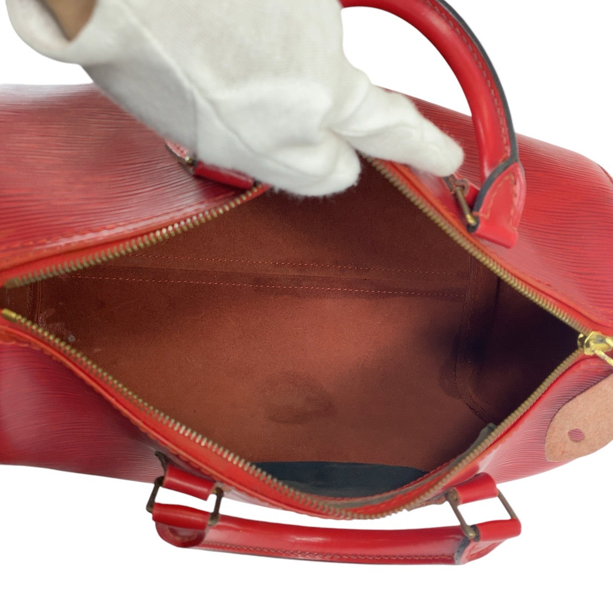 12796
LOUIS VUITTON ルイヴィトン エピ スピーディ30 レッド ゴールド金具 エピレザー M43007 ハンドバッグ ボストンバッグ  レディース