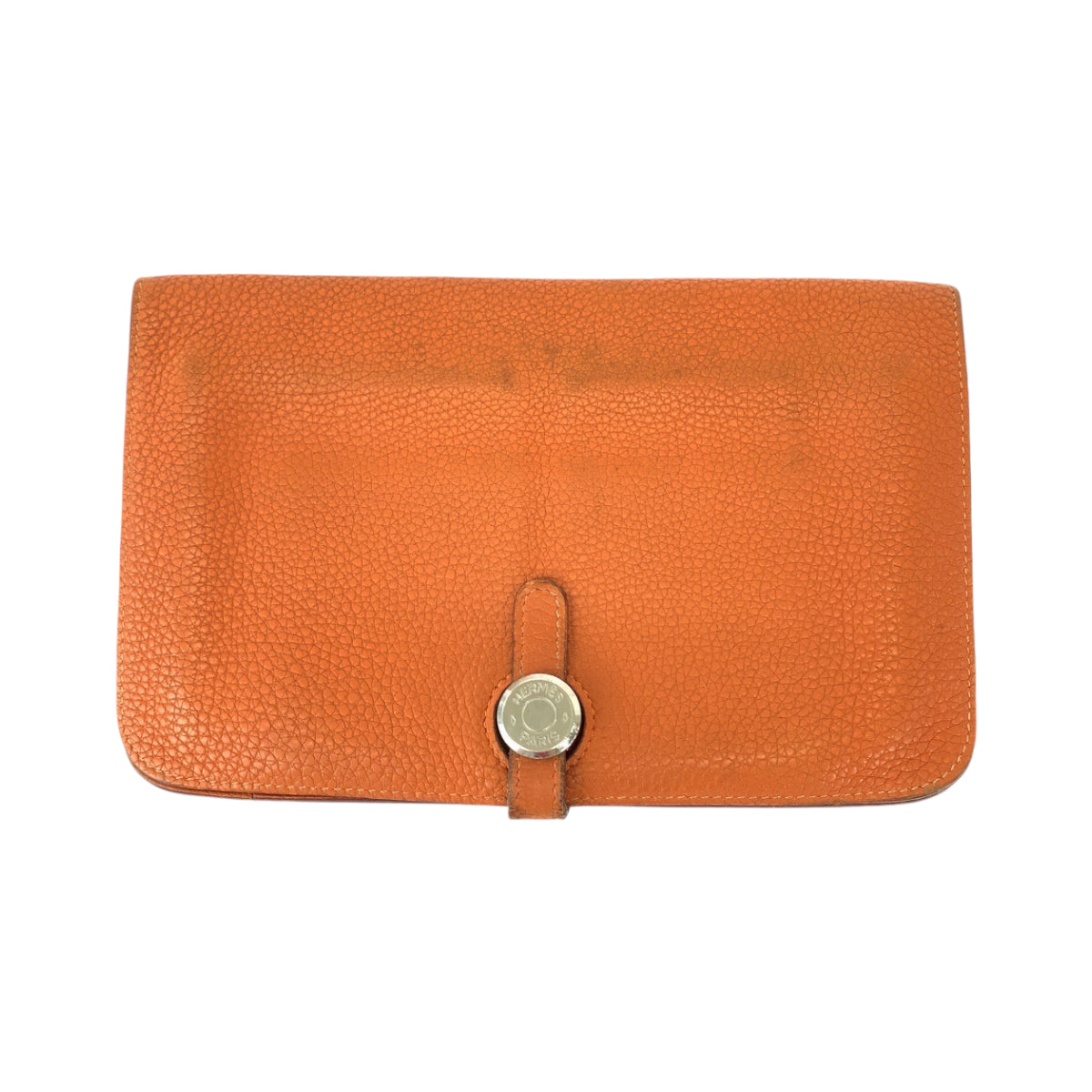 112805
HERMES エルメス ドゴンGM オレンジ シルバー金具 トゴ 長財布 ロングウォレット R刻印  レディース