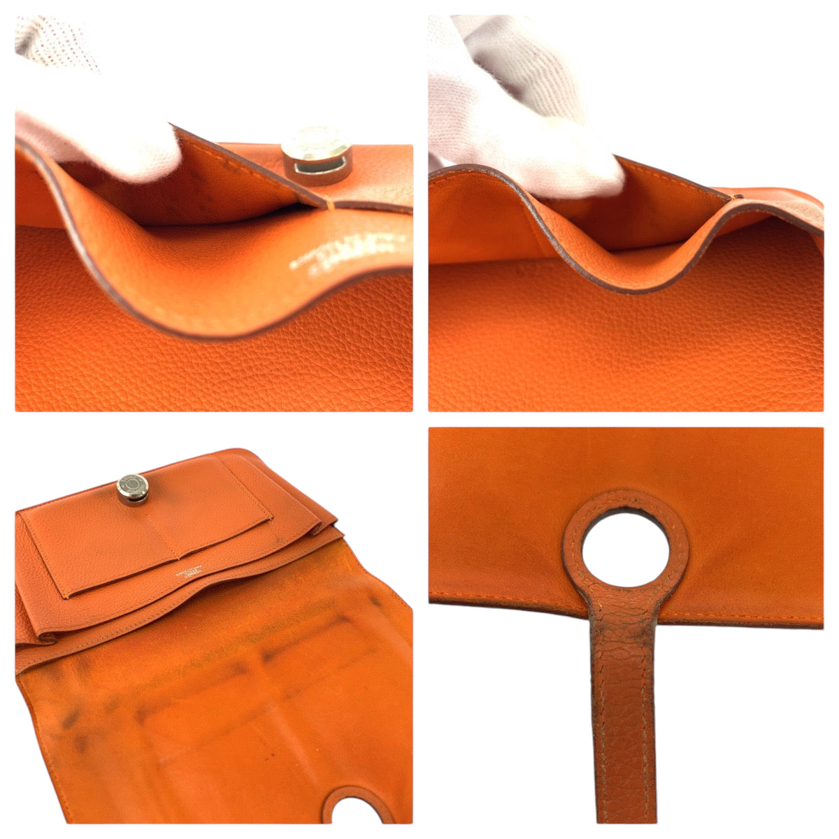112805
HERMES エルメス ドゴンGM オレンジ シルバー金具 トゴ 長財布 ロングウォレット R刻印  レディース