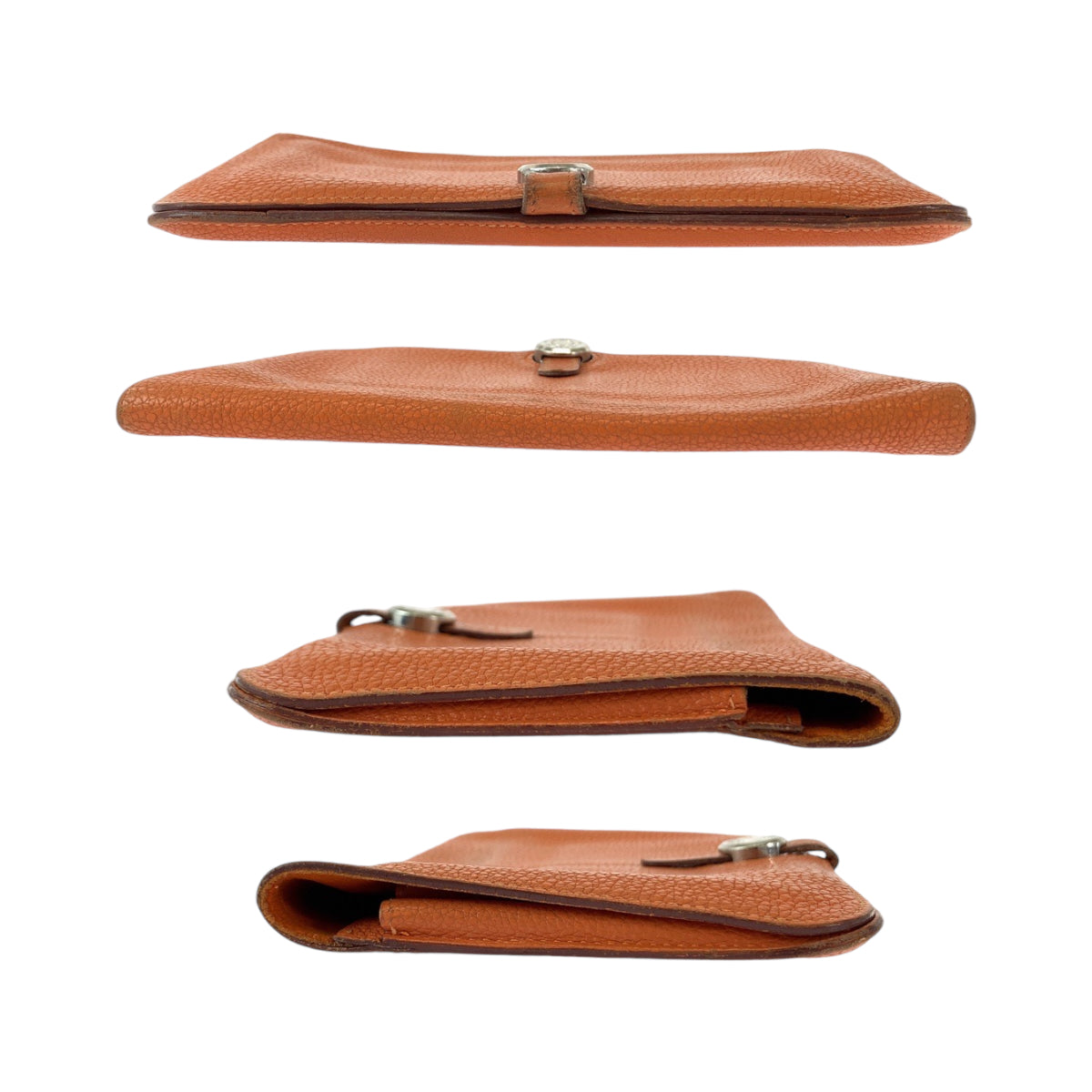 112805
HERMES エルメス ドゴンGM オレンジ シルバー金具 トゴ 長財布 ロングウォレット R刻印  レディース