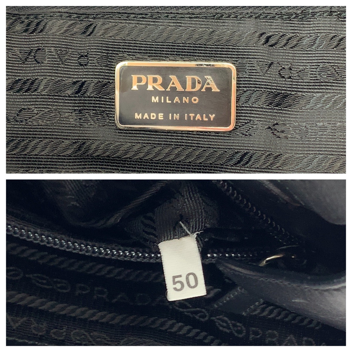 13058
PRADA プラダ グレー ブラック ウール / レザー B9285 トートバッグ ハンドバッグ ショルダーバッグ  レディース
